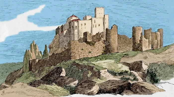 Framed Print : Spain, Aragon. Castle of Loarre. Engraving Framed Print : Spain, Aragon. Castle of Loarre. Engraving