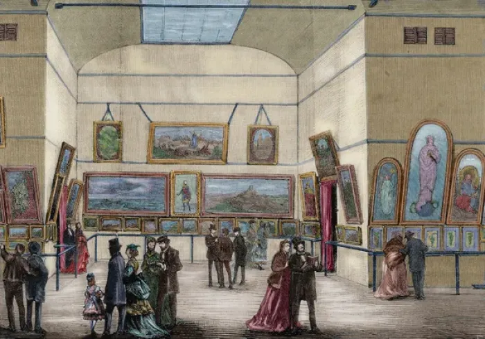Framed Print : Spain. Barcelona. Exhibition of Fine Arts. Engraving. Colore Framed Print : Spain. Barcelona. Exhibition of Fine Arts. Engraving. Colore