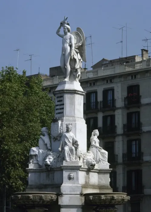 Framed Print : Spain. Barcelona. Fountain of Catalan Genius. Inagurated in Framed Print : Spain. Barcelona. Fountain of Catalan Genius. Inagurated in