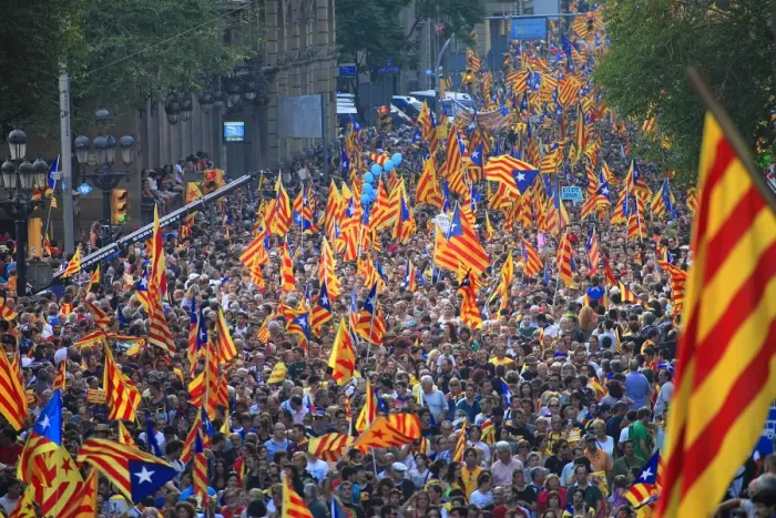Framed Print : SPAIN. Barcelona. National Day of Catalonia ( Diada ) Framed Print : SPAIN. Barcelona. National Day of Catalonia ( Diada )