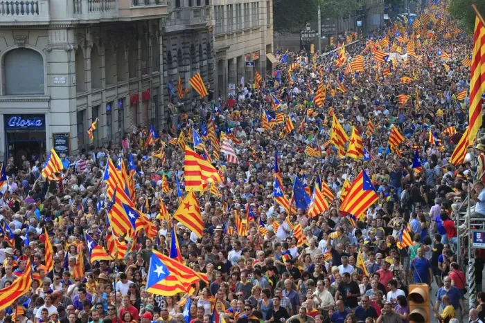 Framed Print : SPAIN. Barcelona. National Day of Catalonia ( Diada ) Framed Print : SPAIN. Barcelona. National Day of Catalonia ( Diada )