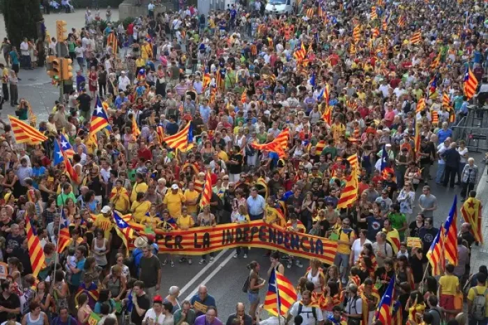Framed Print : SPAIN. Barcelona. National Day of Catalonia ( Diada )