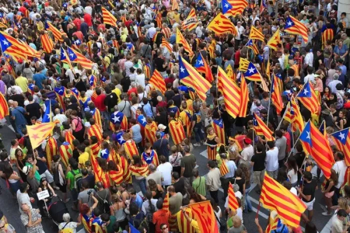 Framed Print : SPAIN. Barcelona. National Day of Catalonia ( Diada ) Framed Print : SPAIN. Barcelona. National Day of Catalonia ( Diada )