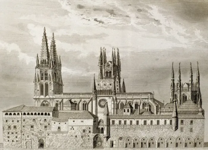 Framed Print : Spain. Burgos Cathedral. Engraving Framed Print : Spain. Burgos Cathedral. Engraving