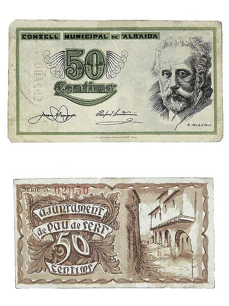 Spain. Civil War (1936-1939). 50 cents note issued