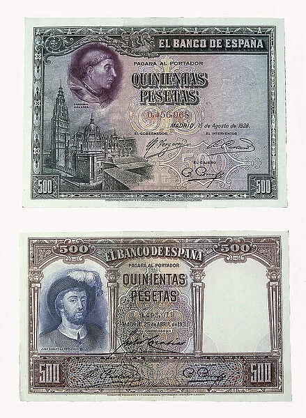Spain. Civil War (1936-1939). 500 pesetas bill