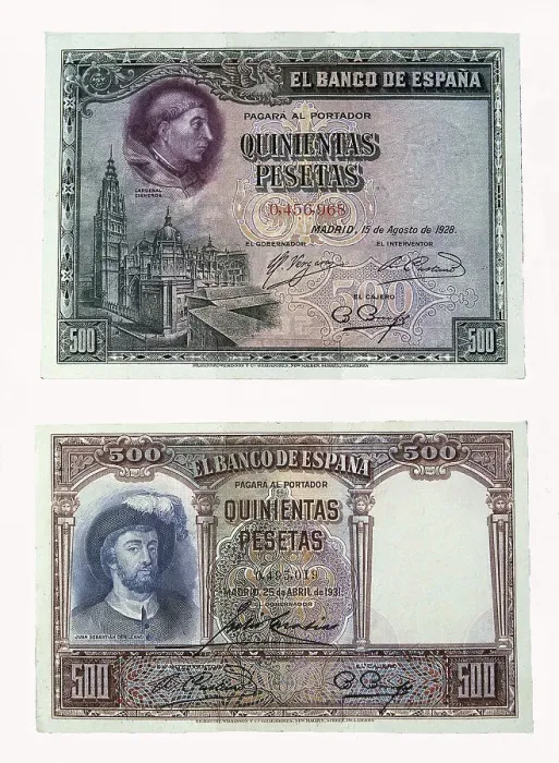 Framed Print : Spain. Civil War (1936-1939). 500 pesetas bill Framed Print : Spain. Civil War (1936-1939). 500 pesetas bill