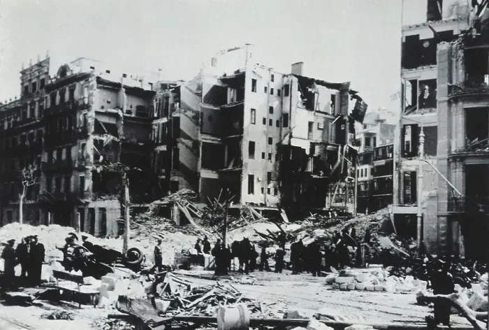 Framed Print : Spain. Civil War (1936-1939). Bombings of Barcelona Framed Print : Spain. Civil War (1936-1939). Bombings of Barcelona
