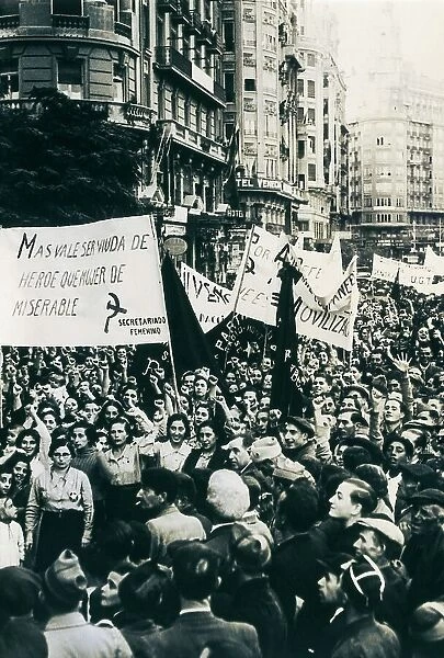 Spain. Civil War. Demonstration in Madrid