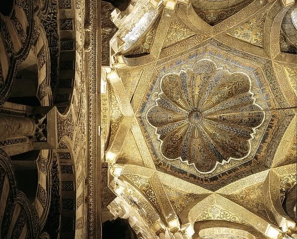 SPAIN. Cordoba. Mezquita (Mosque). Dome of the Mihrab