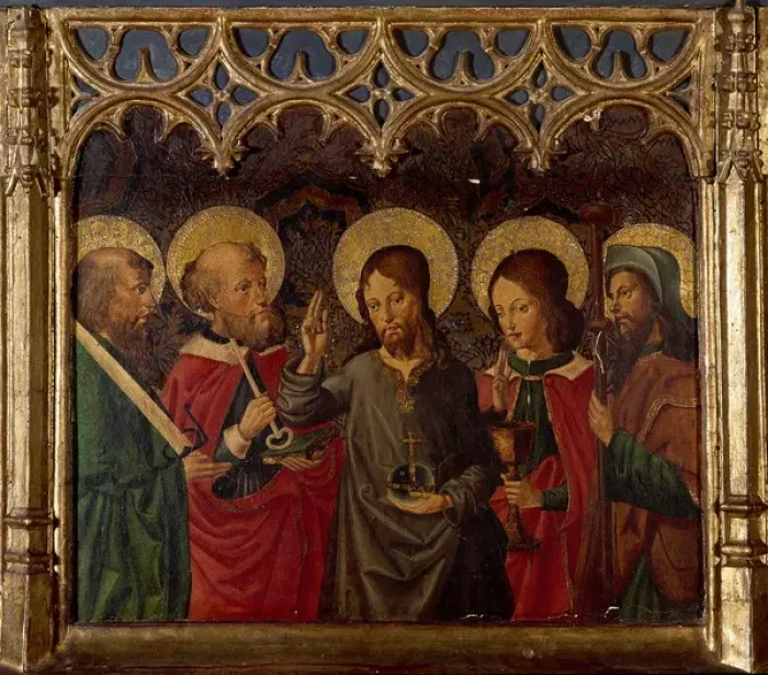 Framed Print : Spain. Cuenca Cathedral. Altarpiece. Virgin of the Milk. 15t Framed Print : Spain. Cuenca Cathedral. Altarpiece. Virgin of the Milk. 15t