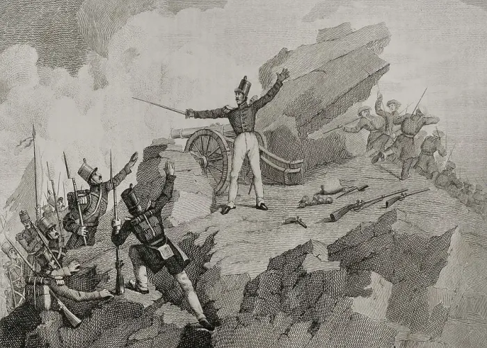 Framed Print : Spain. First Carlist War (1833-1840). Attack of Agurdin Framed Print : Spain. First Carlist War (1833-1840). Attack of Agurdin