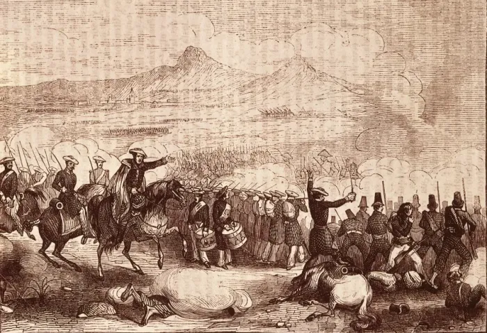 Framed Print : Spain. First Carlist War. Action of La S让a Framed Print : Spain. First Carlist War. Action of La S让a