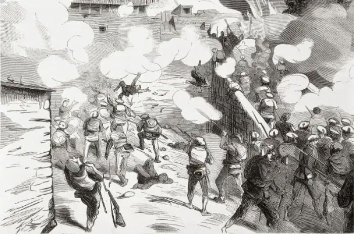Framed Print : Spain. First Carlist War. Defense of Puigcerdࠅ Framed Print : Spain. First Carlist War. Defense of Puigcerdࠅ