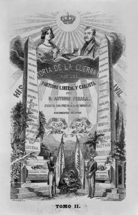 Framed Print : Spain. First Carlist War. Frontispiece of Historia Framed Print : Spain. First Carlist War. Frontispiece of Historia