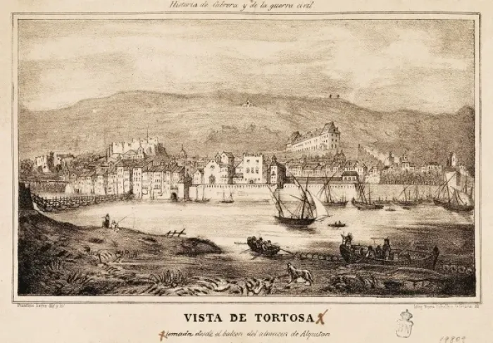 Framed Print : Spain. First Carlist War. View of Tortosa, picture Framed Print : Spain. First Carlist War. View of Tortosa, picture