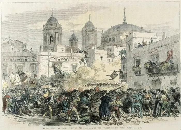 Framed Print : Spain. First Republic (1873-1874). Fight in Framed Print : Spain. First Republic (1873-1874). Fight in