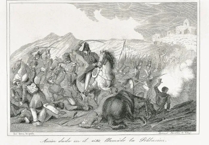 Framed Print : Spain. Firts Carlist War. Action in La Poblaci Framed Print : Spain. Firts Carlist War. Action in La Poblaci