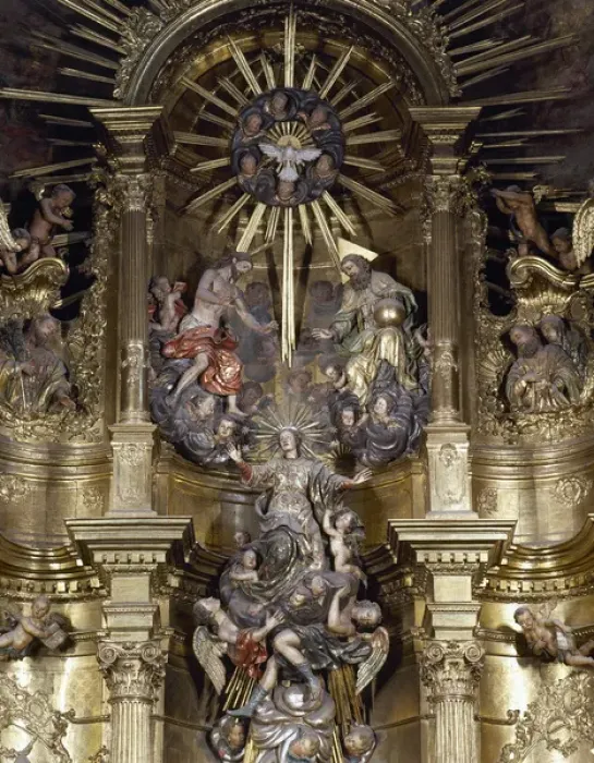 Framed Print : Spain. Galica. Mondonedo Cathedral. Altarpiece (1769) by Fra Framed Print : Spain. Galica. Mondonedo Cathedral. Altarpiece (1769) by Fra