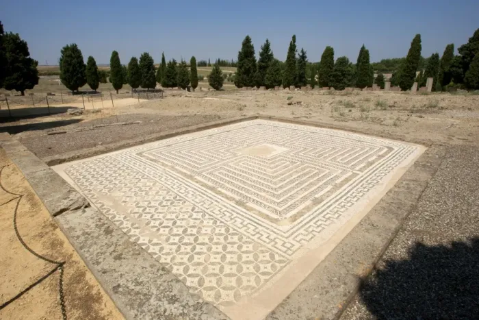 Framed Print : Spain. Italica. House of the Neptune. Labyrinth Mosaic. Domu Framed Print : Spain. Italica. House of the Neptune. Labyrinth Mosaic. Domu