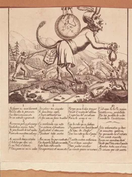 Framed Print : Spain. Kingdom of Fernando VII. Satire about Framed Print : Spain. Kingdom of Fernando VII. Satire about