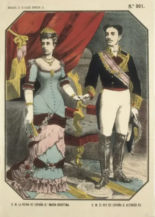 Framed Print : Spain. The kings Alfonso XII and Mar Framed Print : Spain. The kings Alfonso XII and Mar