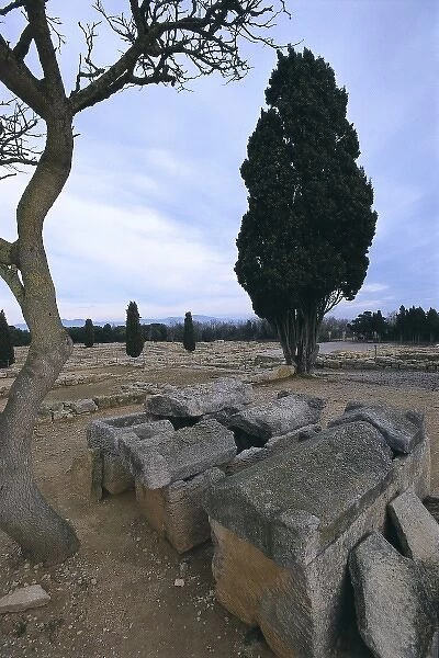 SPAIN. L Escala. Emp�. Greek city. Sarcophagus