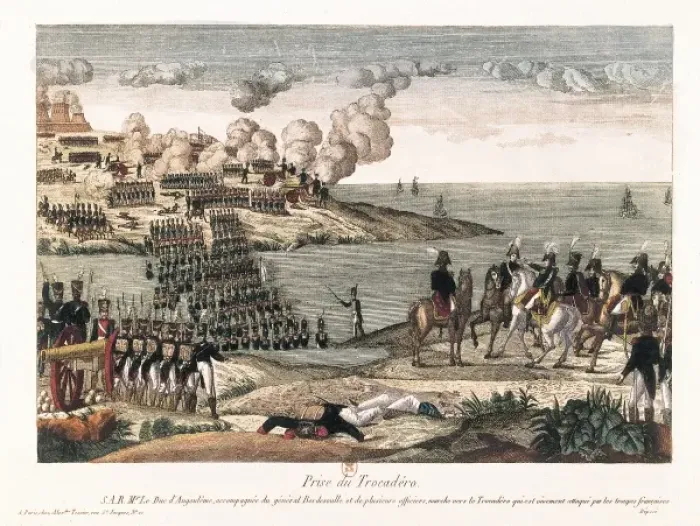 Framed Print : Spain. Liberal Triennium. Taking of Trocadero fortress by The Hundred Thousand Framed Print : Spain. Liberal Triennium. Taking of Trocadero fortress by The Hundred Thousand