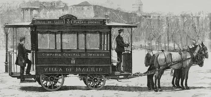 Framed Print : Spain, Madrid. Carriages model for the new Rippert Omnibus Framed Print : Spain, Madrid. Carriages model for the new Rippert Omnibus