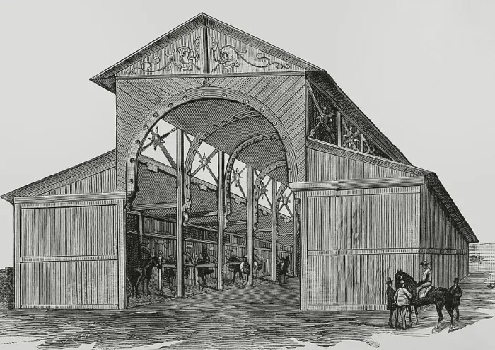 Framed Print : Spain, Madrid. Cattle exhibition of 1882 Framed Print : Spain, Madrid. Cattle exhibition of 1882
