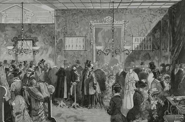 Framed Print : Spain, Madrid. Exhibition of men's clothing Framed Print : Spain, Madrid. Exhibition of men's clothing