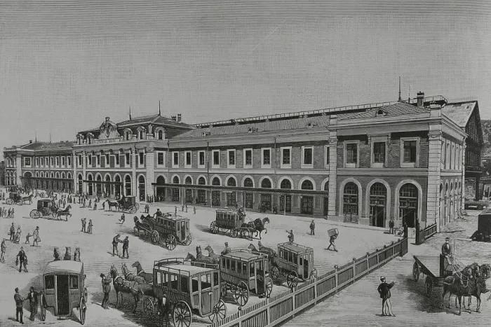 Framed Print : Spain, Madrid. New North Railway Station. Main facade Framed Print : Spain, Madrid. New North Railway Station. Main facade