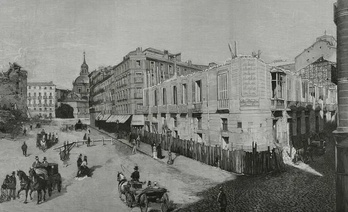 Framed Print : Spain, Madrid. Widening of Seville Street Framed Print : Spain, Madrid. Widening of Seville Street