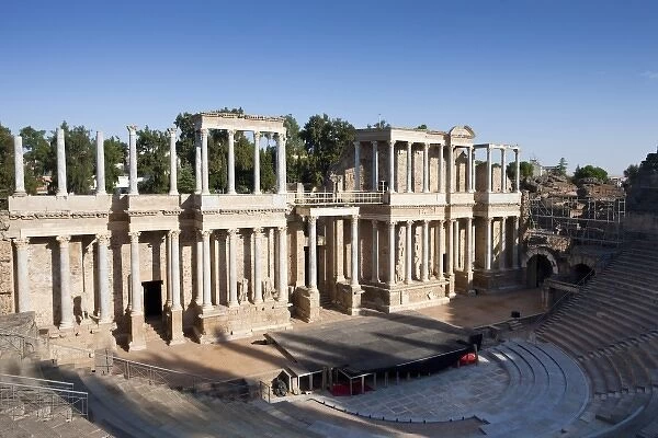 SPAIN. M鲩da. Roman Theatre. View of proscenio