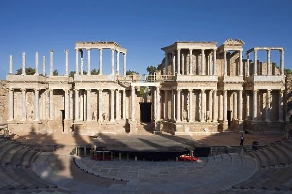 SPAIN. M鲩da. Roman Theatre. View of proscenio