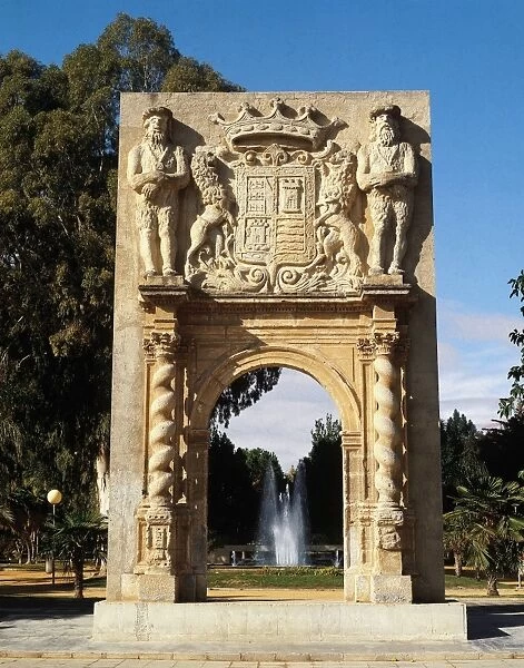 Spain. Murcia. Gate of the Palace of the Garden of the Bombs