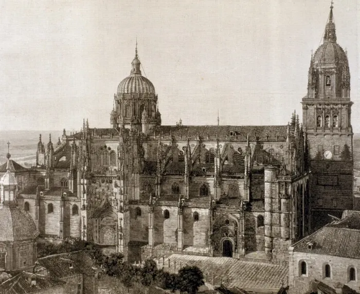 Framed Print : Spain. New Cathedral of Salamanca. Engraving Framed Print : Spain. New Cathedral of Salamanca. Engraving