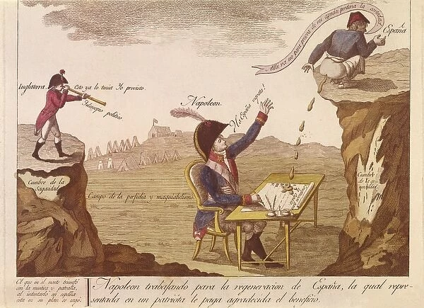 Spain. Peninsular War (1808-1814). Napoleon working