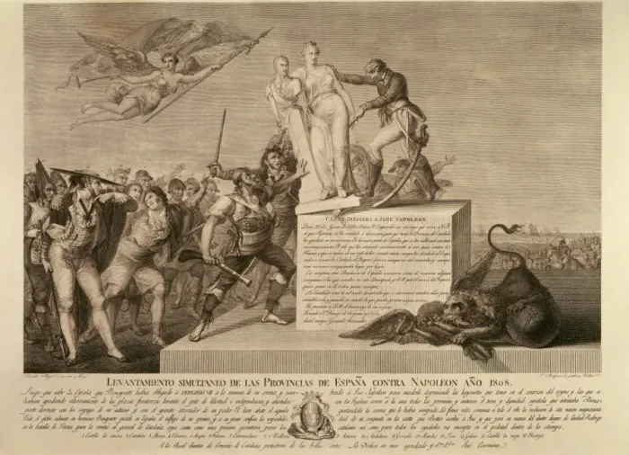 Framed Print : Spain. Peninsular War (1808-1814). Simultaneous Framed Print : Spain. Peninsular War (1808-1814). Simultaneous