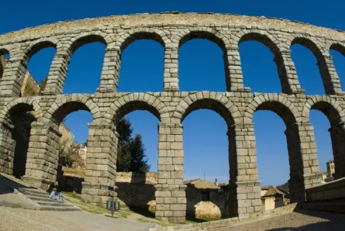 Framed Print : SPAIN. Segovia. Roman aqueduct. Roman art. Early Framed Print : SPAIN. Segovia. Roman aqueduct. Roman art. Early