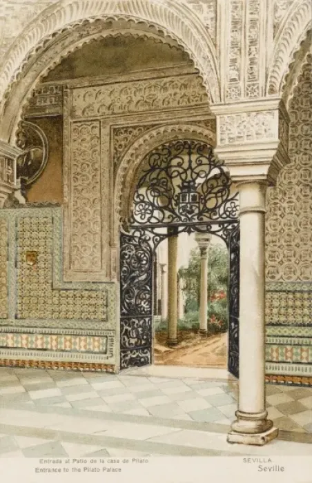 Framed Print : Spain - Seville - Casa Pilatos Palace entrance Framed Print : Spain - Seville - Casa Pilatos Palace entrance