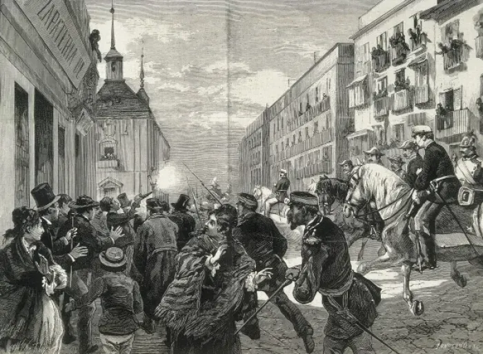Framed Print : Spain. Terrorist attack against Alfonso XII by Framed Print : Spain. Terrorist attack against Alfonso XII by