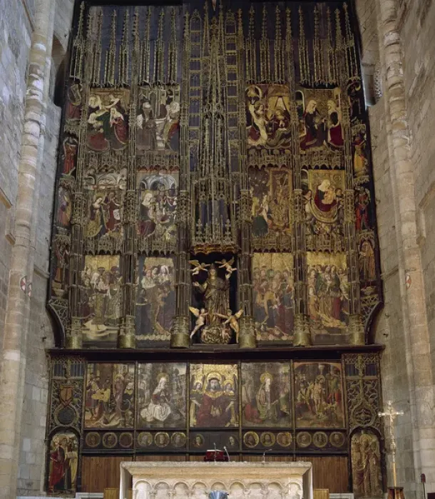 Framed Print : Spain. Tudela. Cathedral. Altarpiece of Assumption (1487-1494 Framed Print : Spain. Tudela. Cathedral. Altarpiece of Assumption (1487-1494