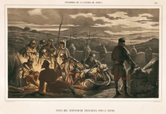 Framed Print : Spain. War of Africa (1859-1860). The trech service Framed Print : Spain. War of Africa (1859-1860). The trech service