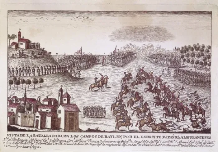 Framed Print : Spain. War of Independence. Battle of Bail鮠 Framed Print : Spain. War of Independence. Battle of Bail鮠