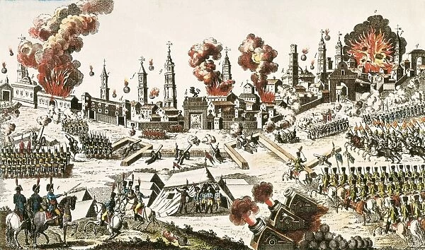 Spain. War of Independence. Siege in Zaragoza (June-August 1808). Etching