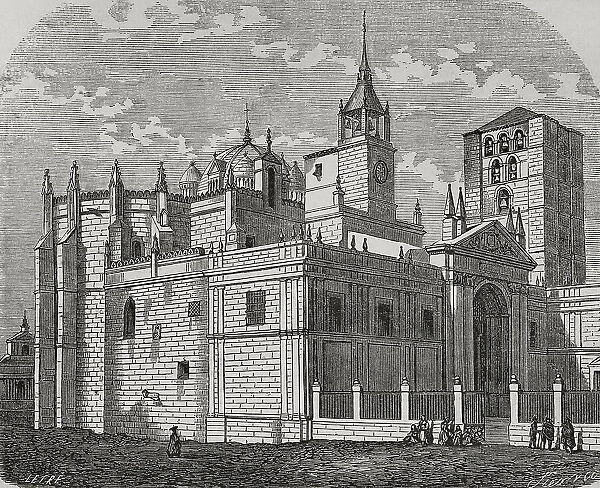 Spain, Zamora. Cathedral. Illustration by Letre