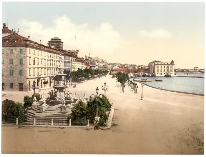 Framed Print : Spalato, the shore and Francisco Giuseppes Fountain, Dalmat Framed Print : Spalato, the shore and Francisco Giuseppes Fountain, Dalmat
