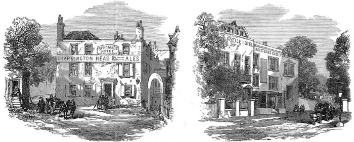 Framed Print : Spaniards Hotel and Jack Straws Castle, Hampstead, 1871 Framed Print : Spaniards Hotel and Jack Straws Castle, Hampstead, 1871