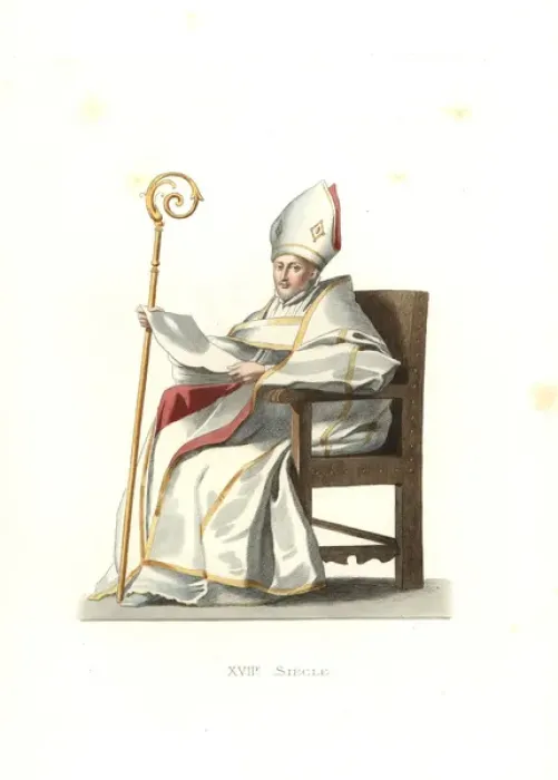 Framed Print : Spanish bishop, 16th century, from a painting by Murillo Framed Print : Spanish bishop, 16th century, from a painting by Murillo